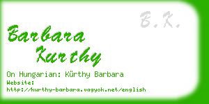 barbara kurthy business card