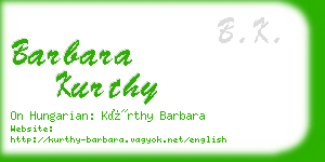 barbara kurthy business card